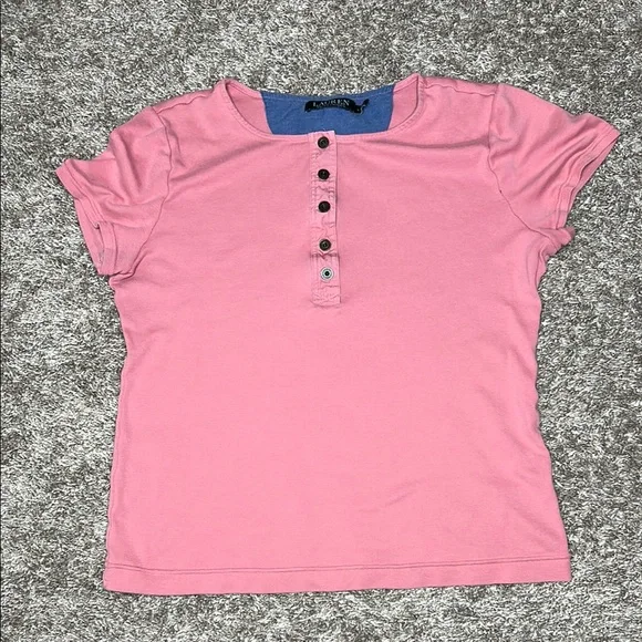 Lauren Ralph Lauren Pink Button-Up Top - Picture 1 of 4